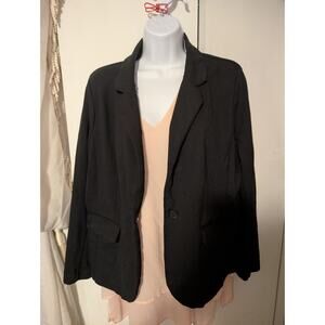 Nordstrom Rack Open Coat Black Blazer Womens XL Pockets Career Jacket